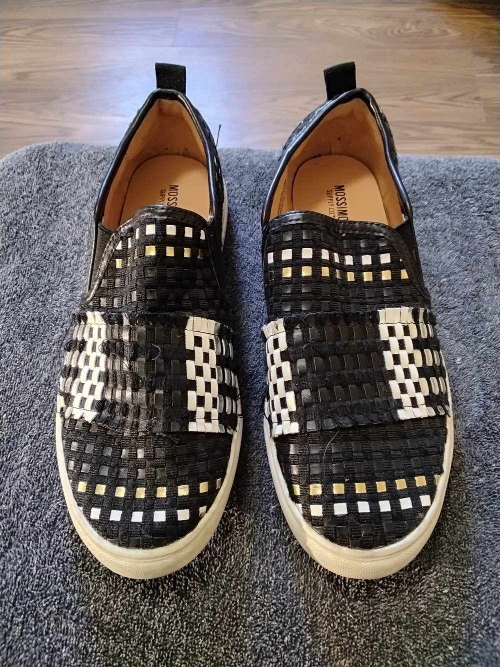 Mossimo Supply Co. Black & White Woven Slip-On Sneakers